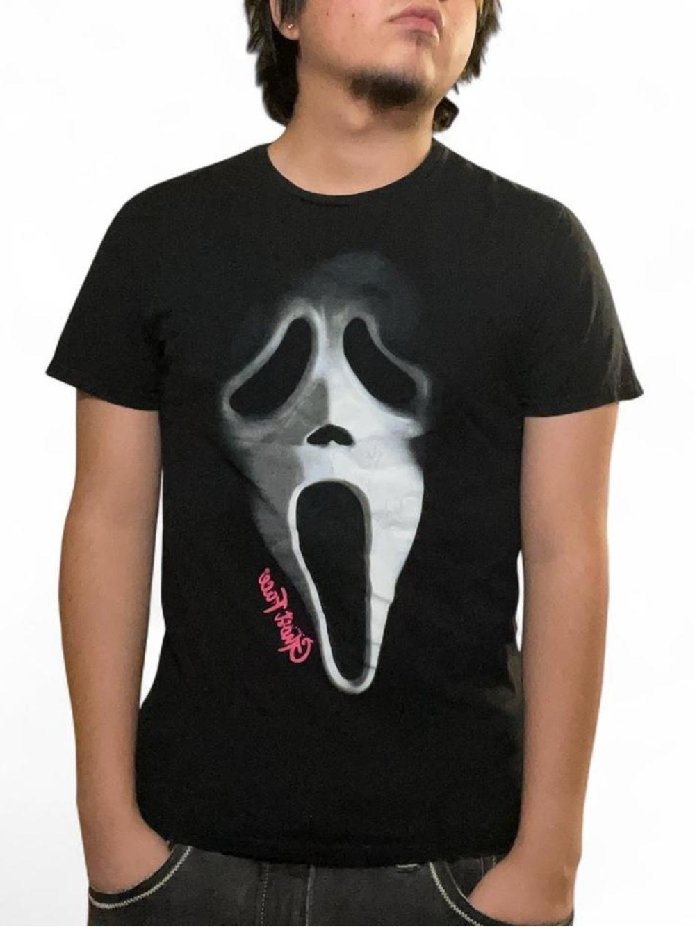 Ghost Face‎ Scream Big Face Graphic Black T-Shirt Size S